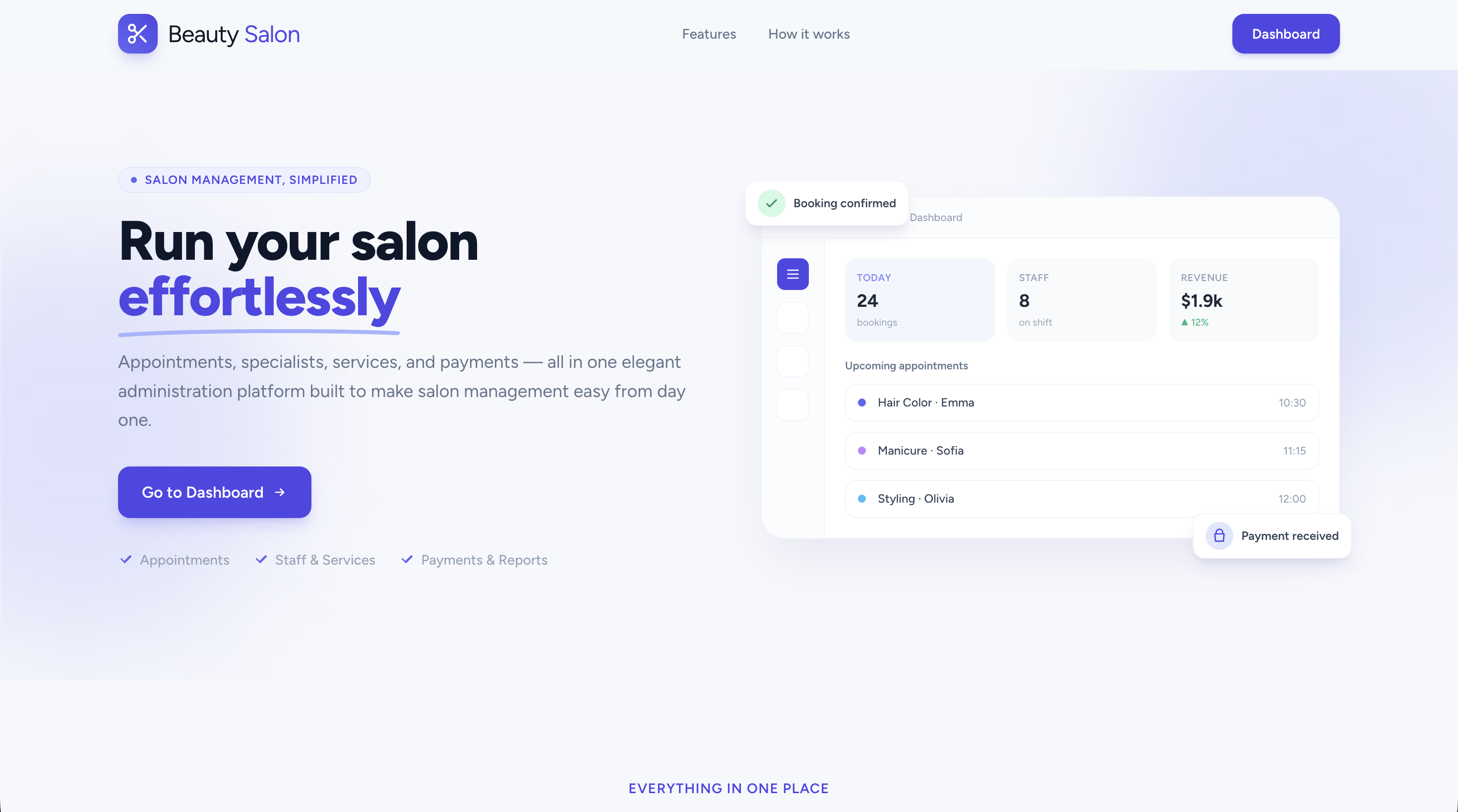 Salon administration platform